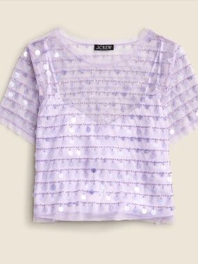 J Crew Collection Layered Sequin Top, S